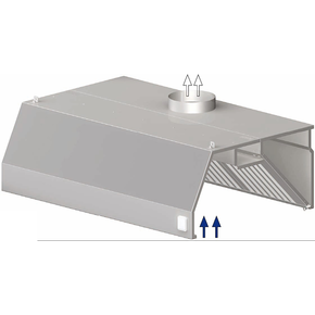 Nerezová nástěnná trapézová digestoř 1200x800x450 mm |  STALGAST, 9820708120