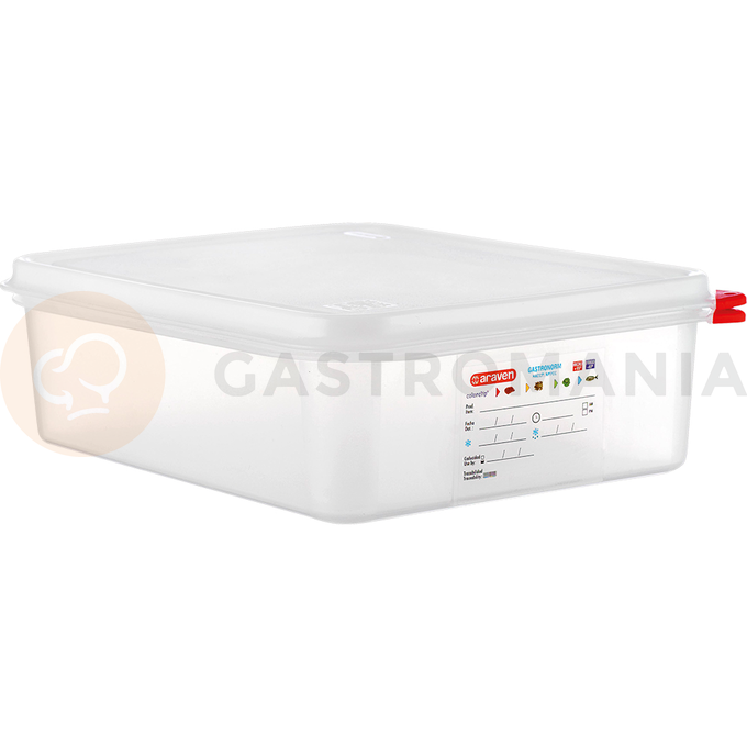 Gastronádoba GN 1/2 100 mm z polypropylénu s víkem | ARAVEN, 162105