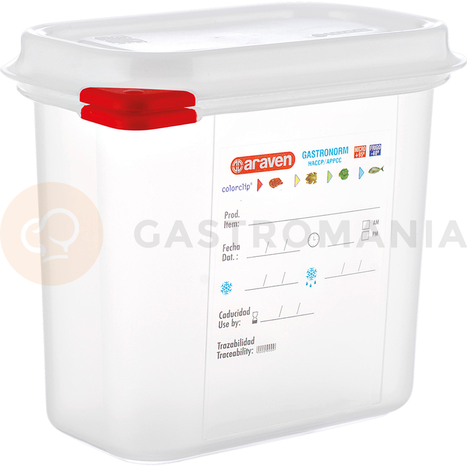 Gastronádoba GN 1/9 150 mm z polypropylénu s víkem | ARAVEN, 169155
