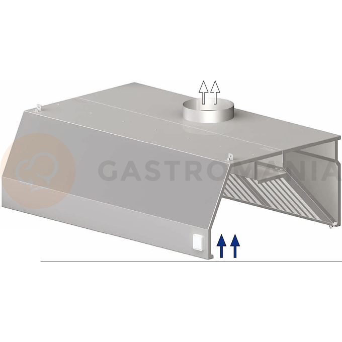 Nerezová nástěnná trapézová digestoř 1000x800x450 mm |  STALGAST, 9820708100