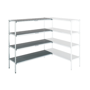Regál rohový hliníko-polyethylen 3-policový 652x400x1750 mm | ASBER, 19088587