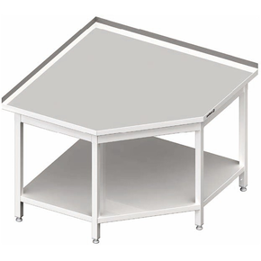 Stůl nerezový přístěnný rohový s policí 600x600x850 mm  |  STALGAST, 980126060