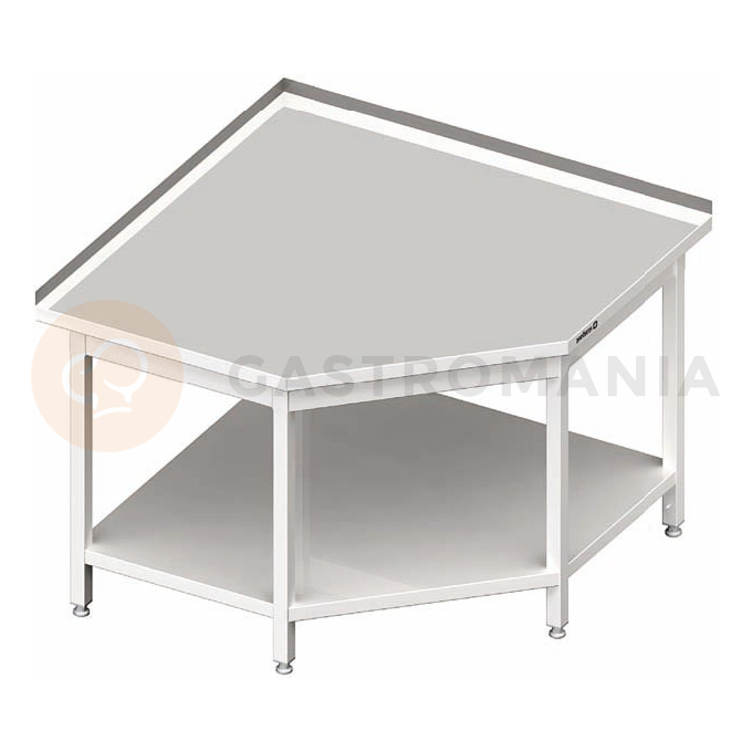 Stůl nerezový přístěnný rohový s policí 700x600x850 mm |  STALGAST, 980127060