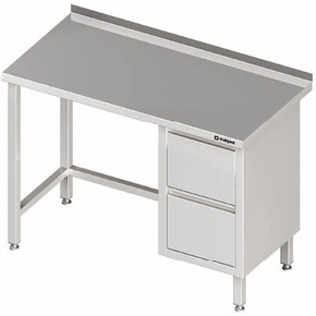 Stół przyścienny z blokiem dwóch szuflad po prawej stronie 1900x700x850 mm | STALGAST, 980257190