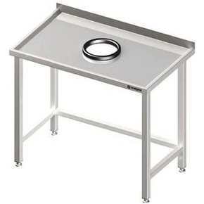 Stůl nerezový přístěnný s vyřezaným otvorem na odpad 1500x600x850 mm |  STALGAST, 980926150