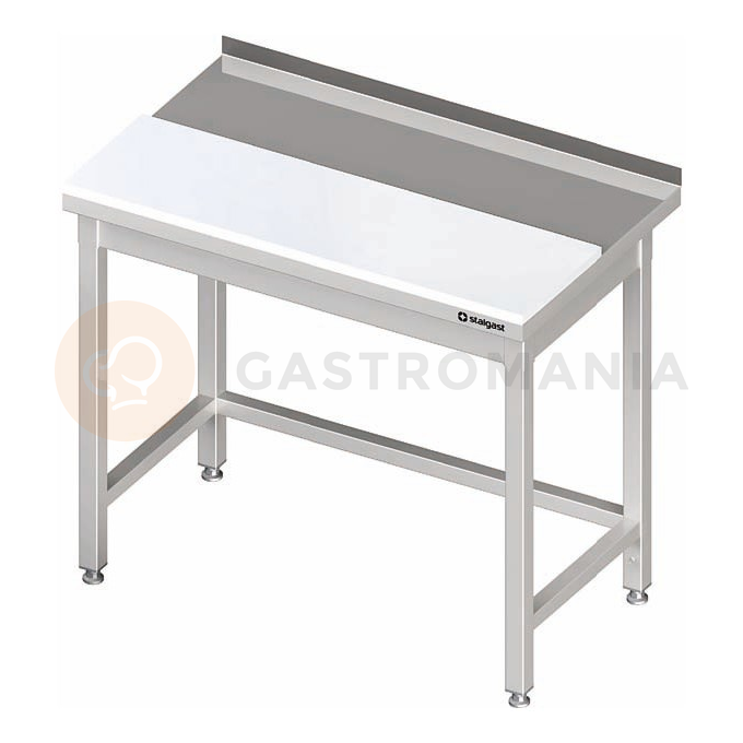 Stůl nerezový přístěnný s deskou z polyetylénu 1000x600x850 mm |  STALGAST, 980586100