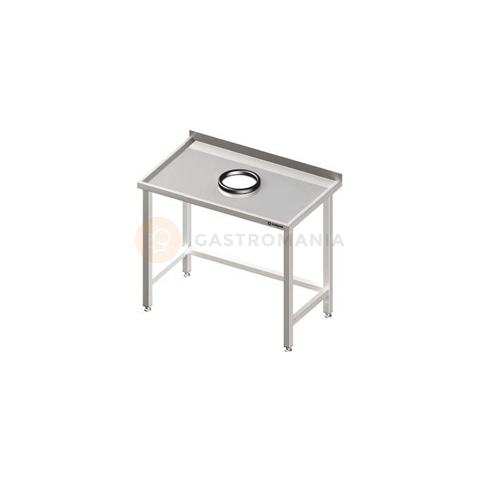 Stůl nerezový přístěnný s vyřezaným otvorem na odpad 800x600x850 mm |  STALGAST, 980926080