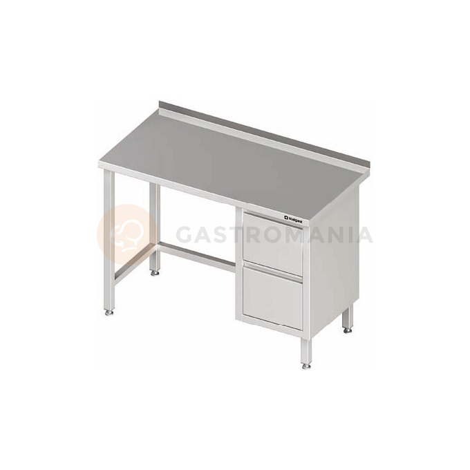 Stůl nerezový s blokem se dvěma zásuvkami na pravé straně 1400x600x850 mm |  STALGAST, 980256140