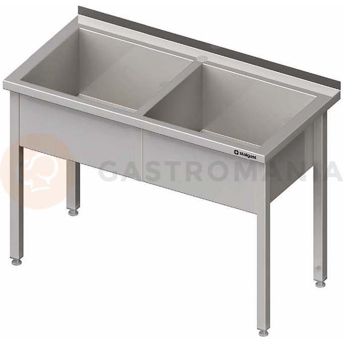 Stůl nerezový s vanou dvoukomorovou s hloubkou 300 mm 1400x600x850 mm |  STALGAST, 981376140