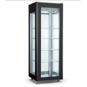Chladící vitrína 400 l s osvětlením LED, 660x660x1900 mm | NORDLINE, RT 400L-2 BLACK