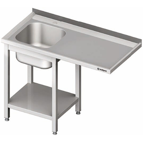Stůl nerezový s dřezem jednokomorovým na levé straně s možností umístění lednice nebo myčky na nádobí 1200x600x900 mm |  STALGAST, 980966120