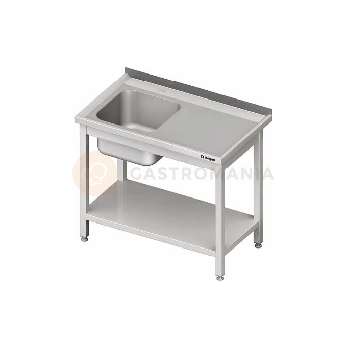 Stół ze zlewem jednokomorowym z lewej strony z półką 1500x700x850 mm | STALGAST, 980707150