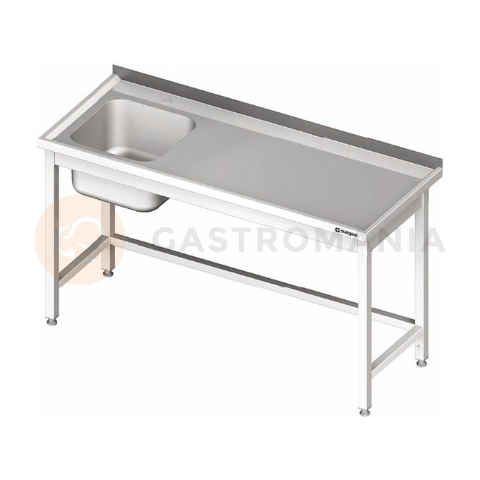 Stůl nerezový s dřezem jednokomorovým na levé straně a bez police 1700x600x850 mm |  STALGAST, 980676170