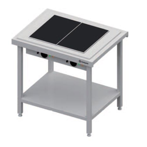 Centrální stůl s keramickou ohřívací deskou, 2xGN 1/1, vrchní deska z nerezové oceli | STALGAST, ST 118