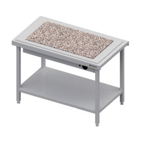 Centrální stůl s ohřívací deskou ze žuly, 3xGN 1/1, vrchní deska z nerezové oceli | STALGAST, ST 116