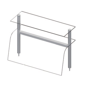 Dvojitý nástavec nad stoly s ochranným sklem, 1122x455x700 mm | STALGAST, ST 271