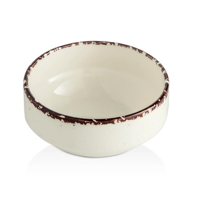 Miska sztaplowana z porcelany o średnicy 12 cm | FINE DINE, Kolory Ziemi Opal