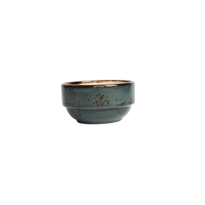 Miska sztaplowana z szarej porcelany o średnicy 8 cm | FINE DINE, Kolory Ziemi Arando