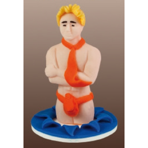 Muž s kravatou, cukrová figurka, 9 cm, oranžový | MAGMART, FS12