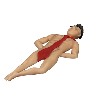 Muž s kravatou ležící na zádech, cukrová figurka, 18 cm, bílý | MAGMART, 18MLK B