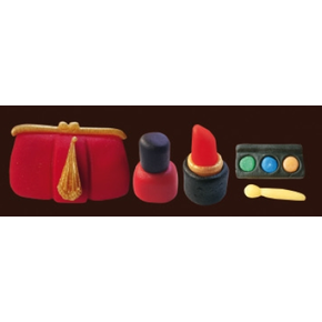 Sada kosmetiky, cukrové figurky, červená, balení 5 ks. | MAGMART, ZKS01