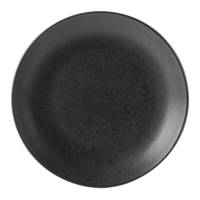 Talerz płytki z porcelany w czarnym kolorze o średnicy 24 cm | PORLAND, Seasons Coal