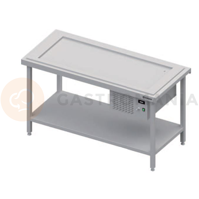 Centrální stůl s chladící deskou, 4xGN 1/1, vrchní deska z nerezové oceli | STALGAST, ST 112