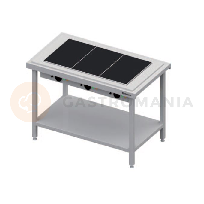 Centrální stůl s keramickou ohřívací deskou, 3xGN 1/1, vrchní deska z nerezové oceli | STALGAST, ST 119
