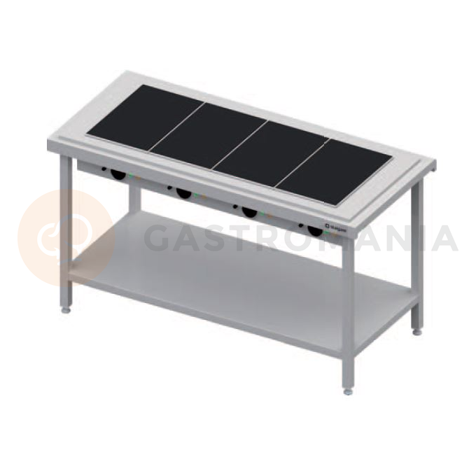 Centrální stůl s keramickou ohřívací deskou, 4xGN 1/1, vrchní deska z nerezové oceli | STALGAST, ST 120