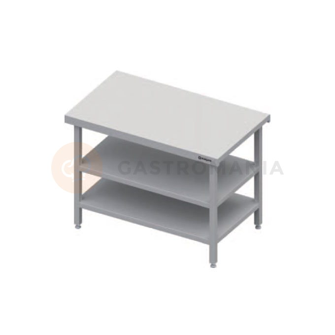 Centrální stůl se 2 policemi, vrchní deska z nerezové oceli, 1000x735x880 mm | STALGAST, ST 128