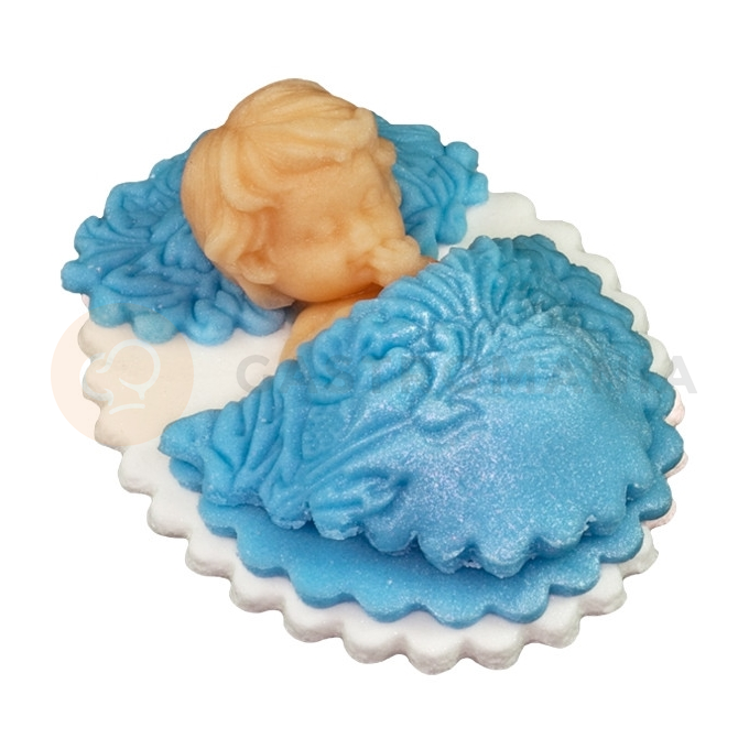 Děťátko pod dekou na křtiny, cukrové figurky 8,5 cm, modrá | MAGMART, CH CH M N