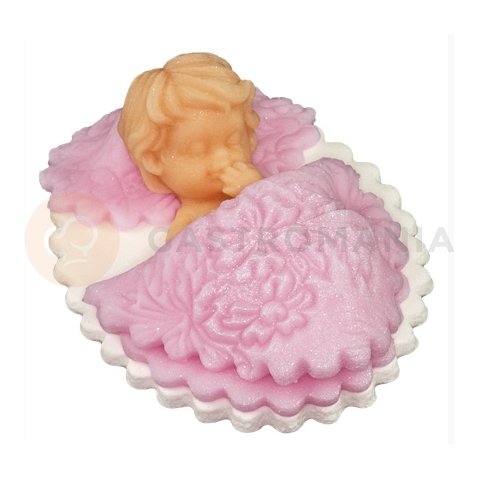 Děťátko pod dekou na křtiny, cukrové figurky 8,5 cm, růžová | MAGMART, CH CH M R