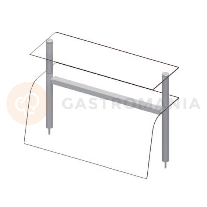 Dvojitý nástavec nad stoly s ochranným sklem, 1122x455x700 mm | STALGAST, ST 271