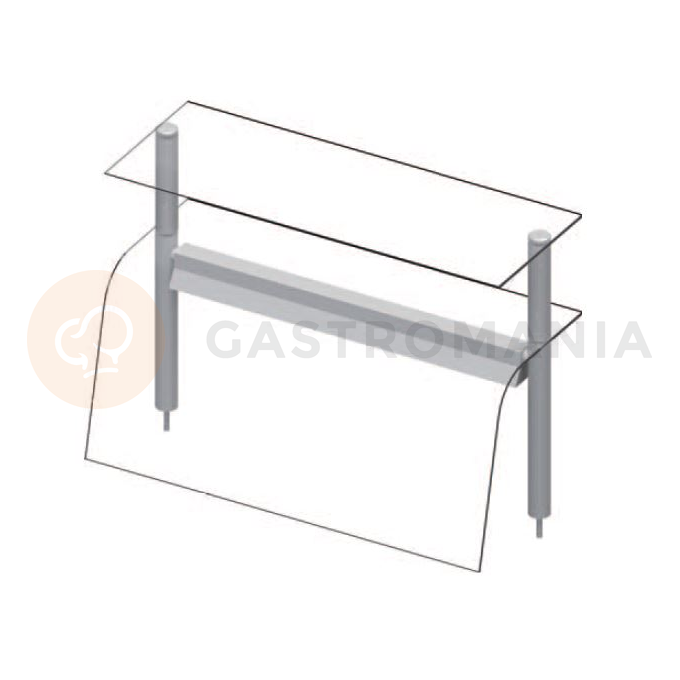 Dvojitý ohřívací nástavec nad stoly s ochranným sklem, 790x455x700 mm | STALGAST, ST 272