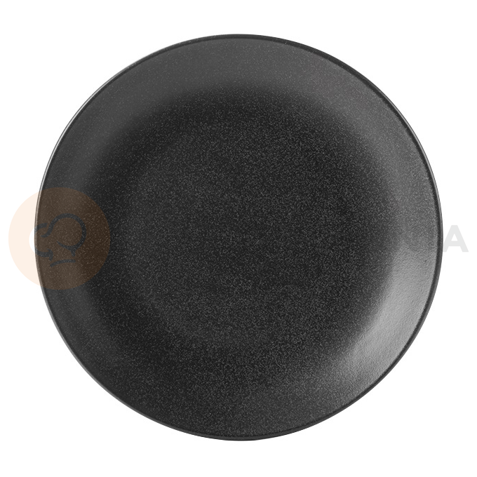 Talerz płytki z porcelany w czarnym kolorze o średnicy 24 cm | PORLAND, Seasons Coal
