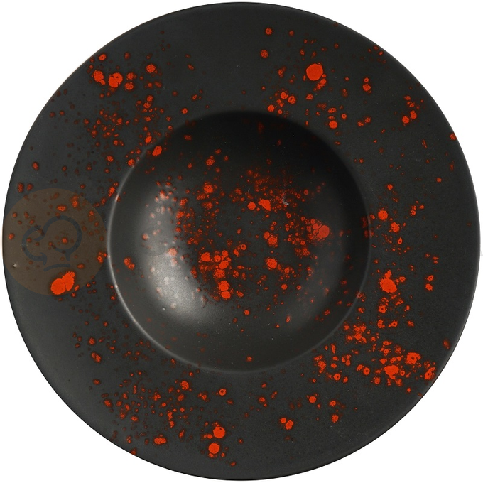Talíř na těstoviny z porcelánu, Ø 28 cm, černý | FINE DINE, Bloom
