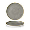 Porcelanowy płytki talerz z rantem o średnicy 26 cm | CHURCHILL, Stonecast Peppercorn Grey