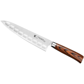 Nůž šéfkuchaře s prohlubněmi, 21 cm | TAMAHAGANE, SAN Brown