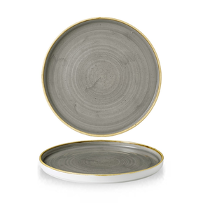 Plytký talíř z porcelánu s okrajem, Ø 21 cm | CHURCHILL, Stonecast Peppercorn Grey