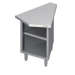 Rohový vnitřní stůl 45°, vrchní deska z nerezové oceli | STALGAST, ST 238