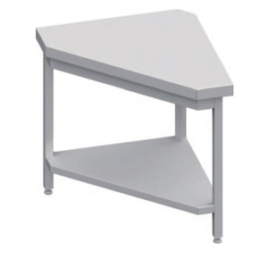 Rohový, vnitřní stůl 90°, vrchní deska z nerezové oceli | STALGAST, ST 131