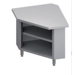Rohový vnitřní stůl 90°, vrchní deska z nerezové oceli | STALGAST, ST 240