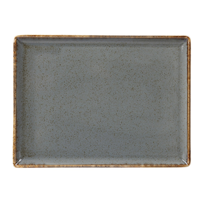 Servírovací talíř z porcelánu obdelníkový, 35x25 cm, šedý | PORLAND, Seasons Stone