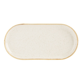 Servírovací talíř z porcelánu oválný, 30x15 cm, krémový | PORLAND, Seasons Sand