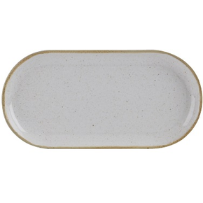 Servírovací talíř z porcelánu oválný, 30x15 cm, světle šedý | PORLAND, Seasons Ashen