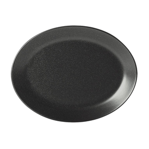 Servírovací talíř z porcelánu oválný, 32x20 cm, černý | PORLAND, Seasons Coal