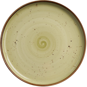 Talerz z wysokim rantem z oliwkowej porcelany o średnicy 27 cm | FINE DINE, Kolory Ziemi Olive