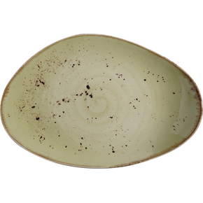 Talíř z porcelánu, 35x21 cm, olivový | FINE DINE, Kolory Ziemi Olive