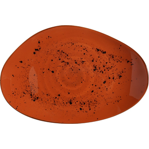 Talíř z porcelánu, 35x21 cm, oranžový | FINE DINE, Kolory Ziemi Dahlia