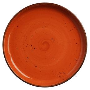 Talíř z porcelánu s vysokým okrajem, Ø 27 cm, oranžový | FINE DINE, Kolory Ziemi Dahlia